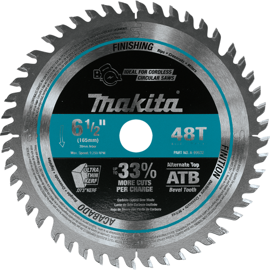 MAKITA A-99932 6-1/2'' 48T Carbide-Tipped Plunge Saw Blade