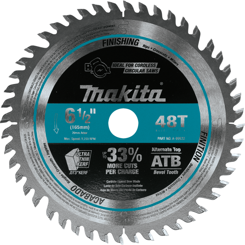 MAKITA A-99932 6-1/2'' 48T Carbide-Tipped Plunge Saw Blade