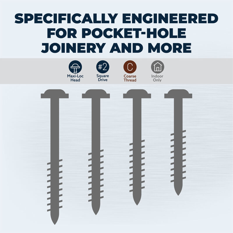 KREG SML-C150S5-100 Stainless Steel Pocket Screws - 1-1/2
