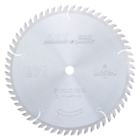 A.G.E MD10-600C 10" CROSSCUT BLADE B=5/8" 60T ATB
