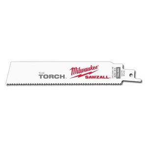 MILWAUKEE 48-00-8712 6" TORCH SAWZALL BLADE 10TPI - 25PK