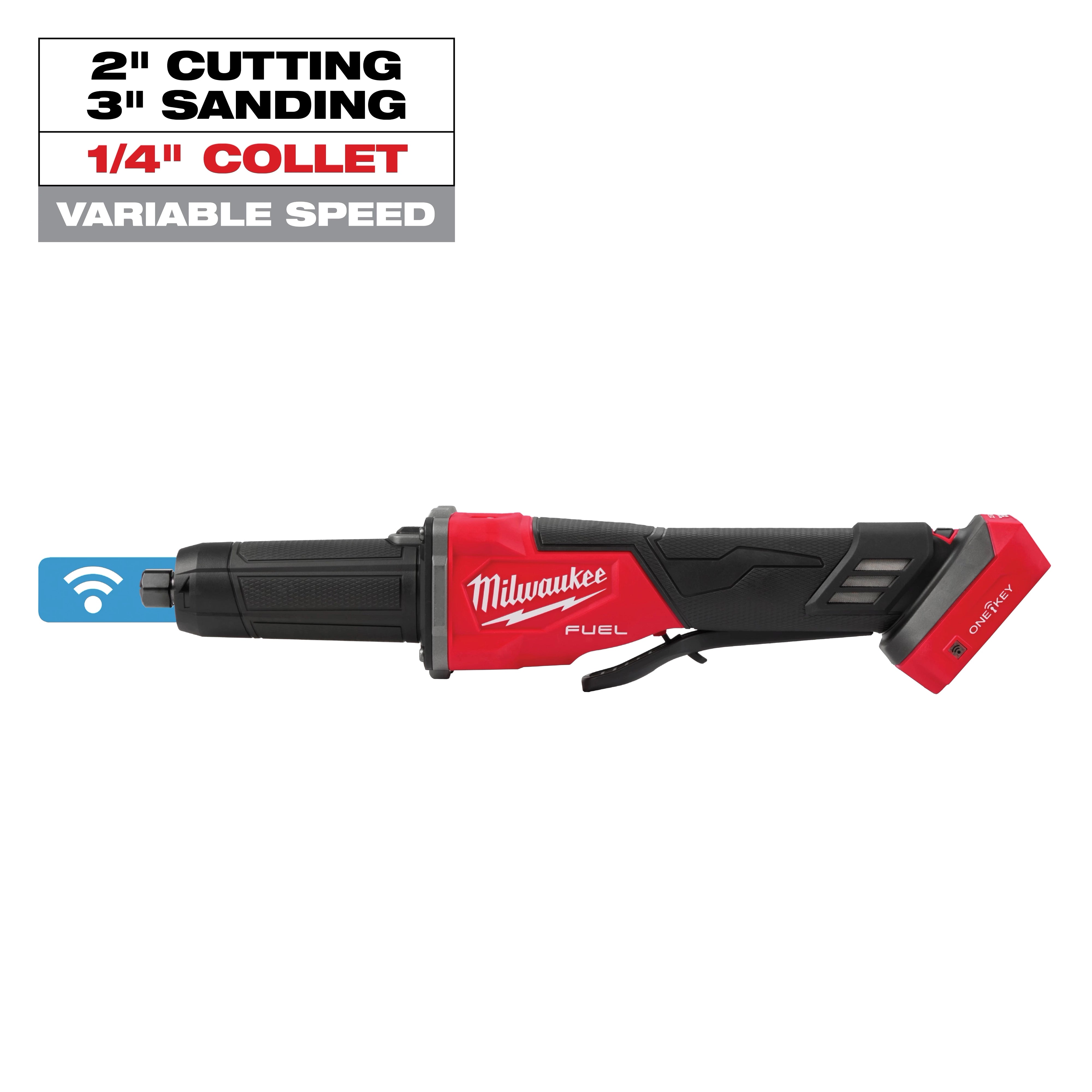 MILWAUKEE 2984-20 M18 FUEL™ Variable Speed, Braking Die Grinder, Paddle Switch w/ ONE-KEY™ (Tool Only)