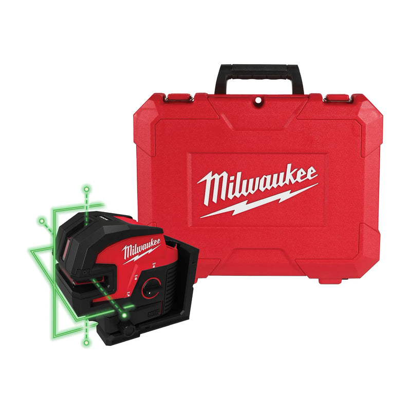 MILWAUKEE 3624-20 M12™ Green Laser – Cross Line & 4-Points (Tool Only)