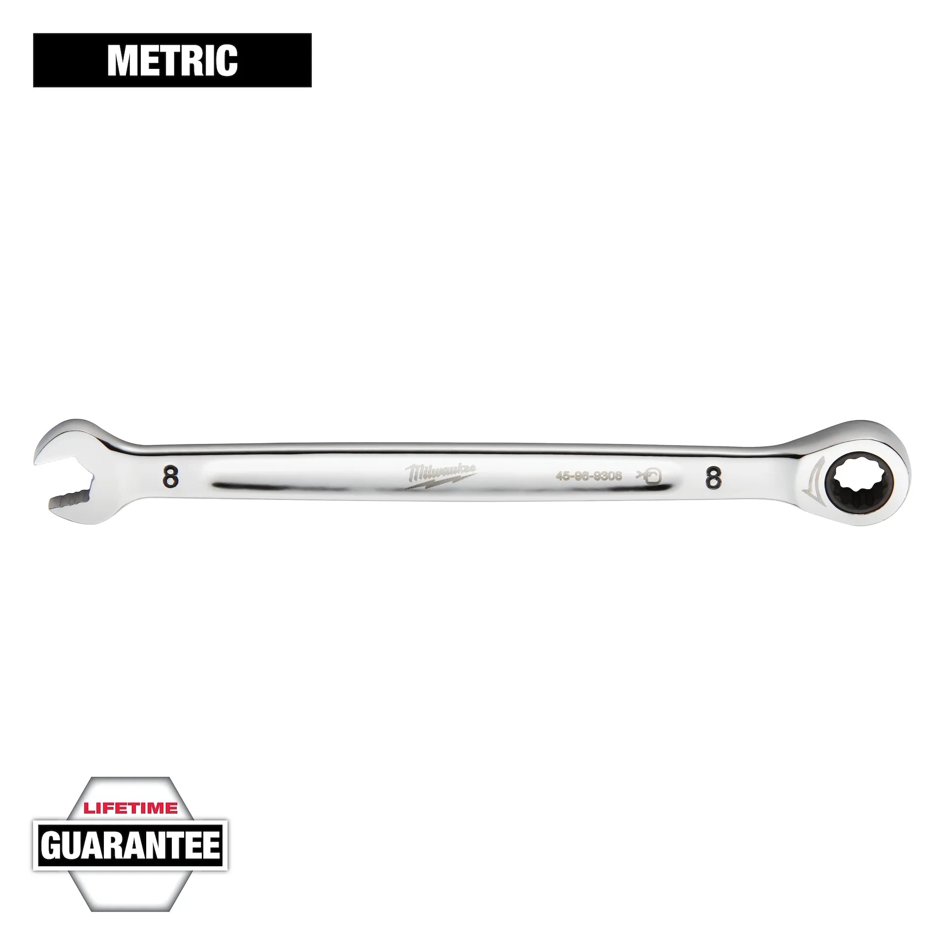 MILWAUKEE 45-96-9308 8mm Metric Ratcheting Combination Wrench