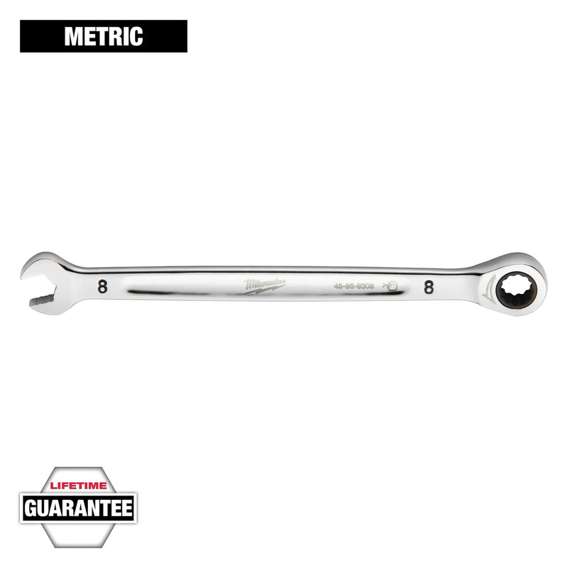 MILWAUKEE 45-96-9308 8mm Metric Ratcheting Combination Wrench