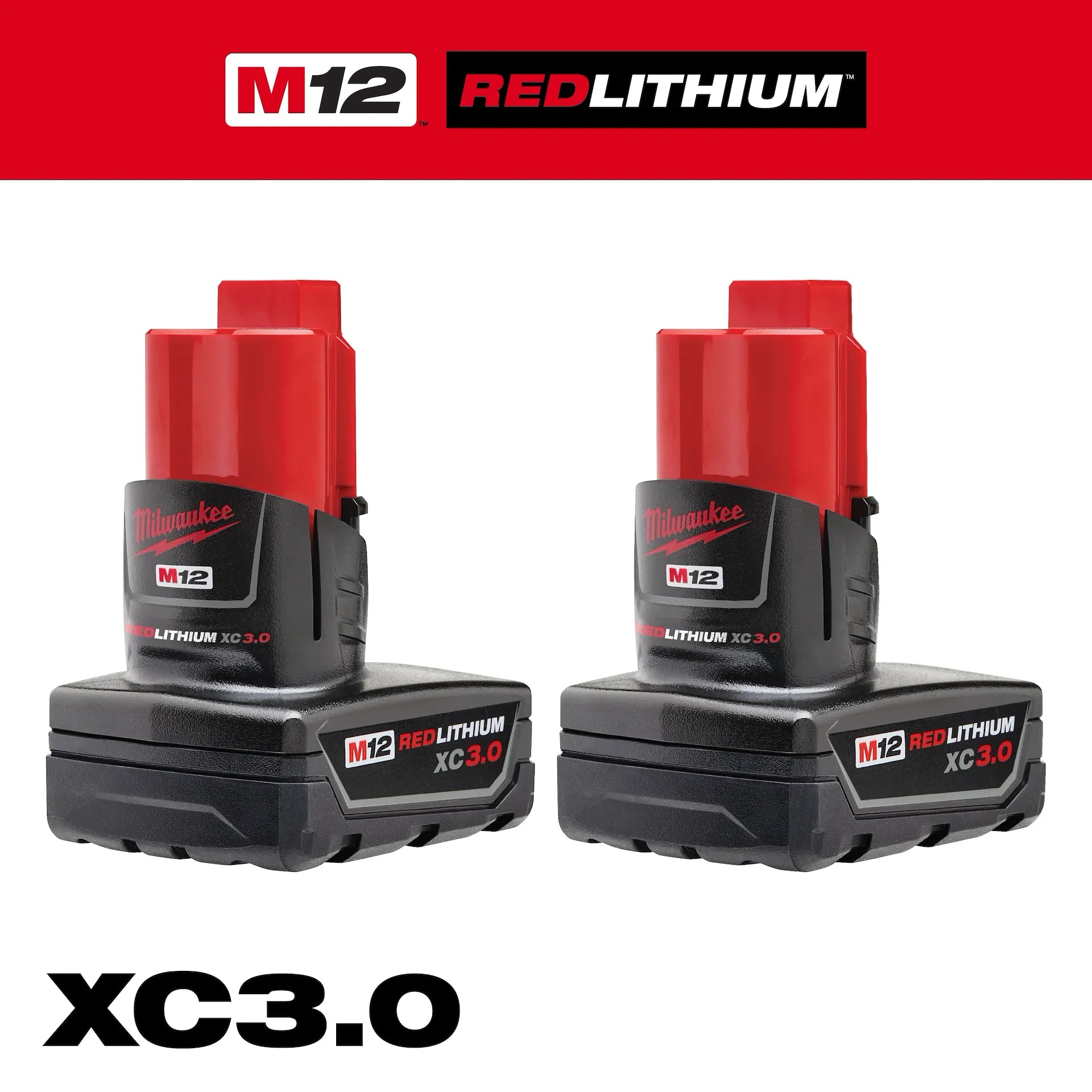 MILWAUKEE 48-11-2442 M12™ REDLITHIUM™ XC Battery Two Pack