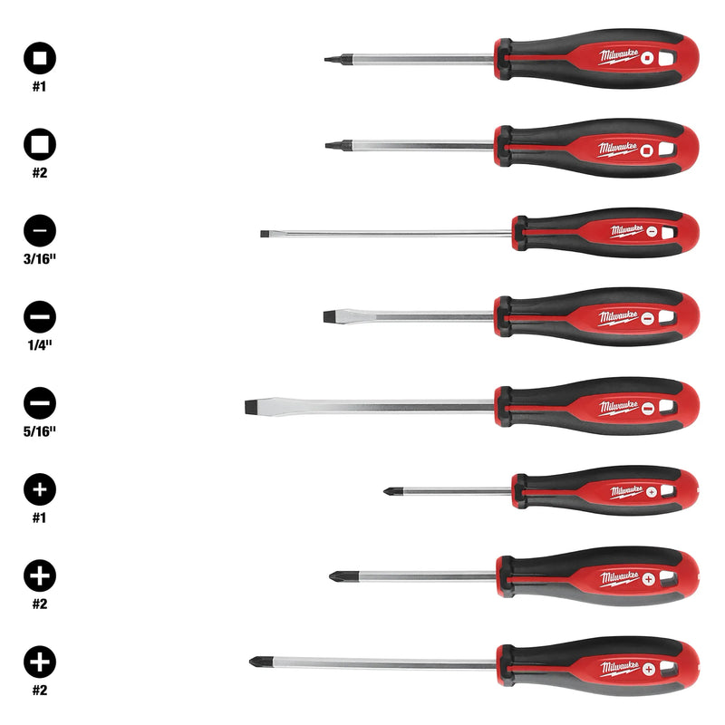 MILWAUKEE 48-22-2718 8pc Screwdriver Kit w/ Square