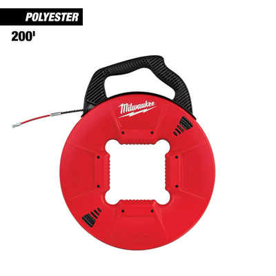 MILWAUKEE 48-22-4197 200' Polyester Fish Tape w/ Flexible Metal Leader