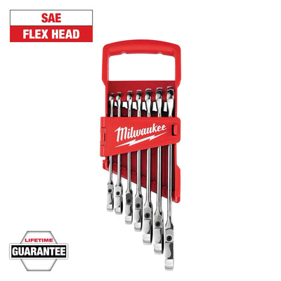 MILWAUKEE 48-22-9429 7pc SAE Flex Head Combination Wrenches