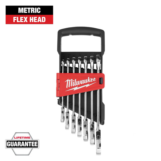 MILWAUKEE 48-22-9529 7pc Metric Flex Head Ratcheting Combination Wrench