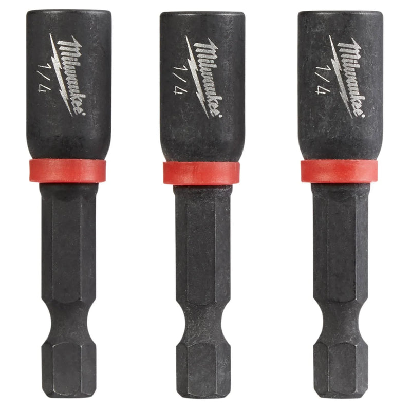 MILWAUKEE 49-66-4522 SHOCKWAVE™ Impact Duty 1/4” x 1-7/8” Magnetic Nut Driver (3 PK)