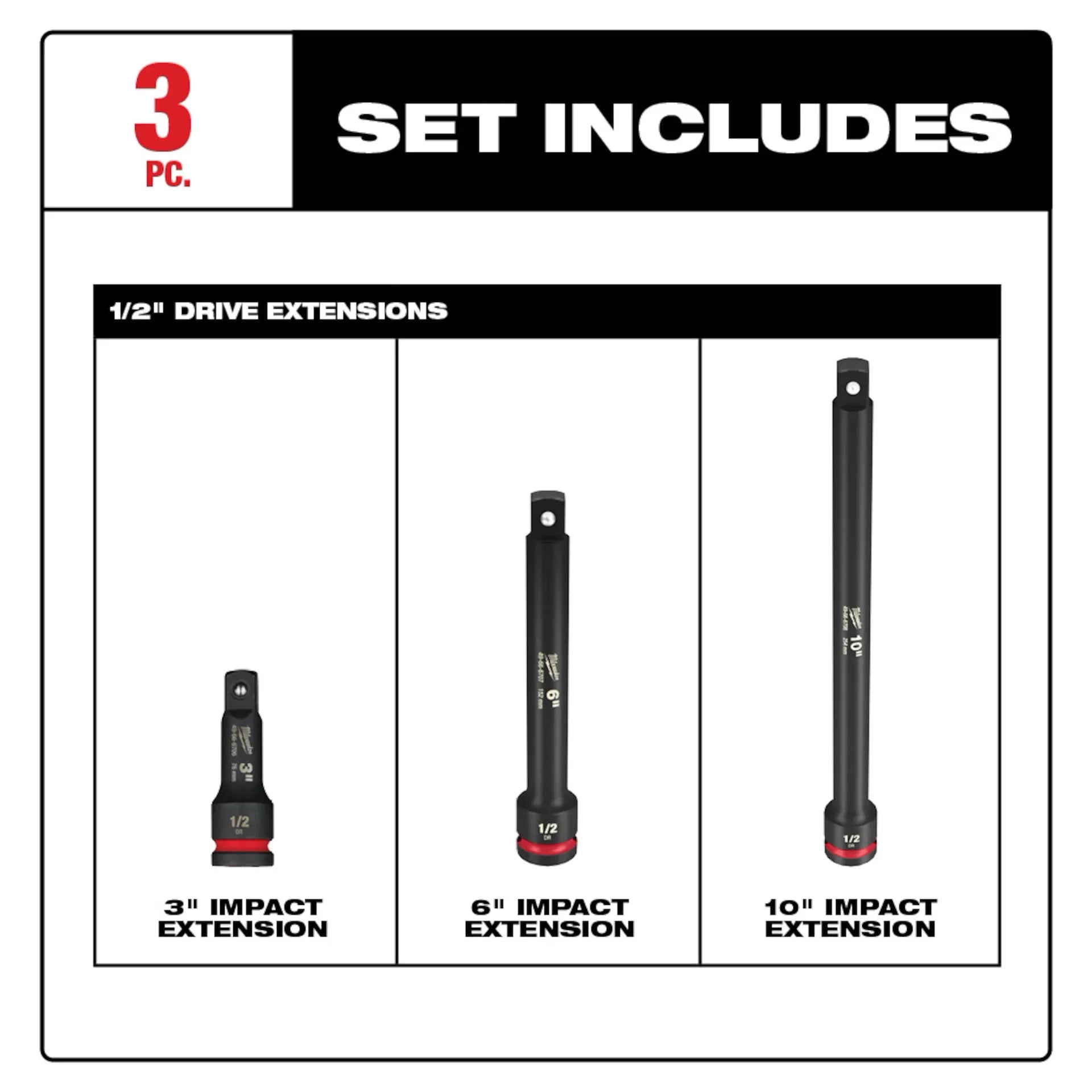 MILWAUKEE 49-66-6715 3PC SHOCKWAVE™ Impact Duty 1/2