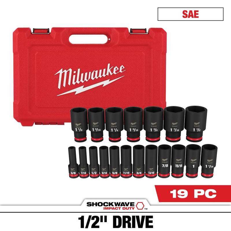 MILWAUKEE 49-66-7012 19PC SHOCKWAVE™ Impact Duty 1/2