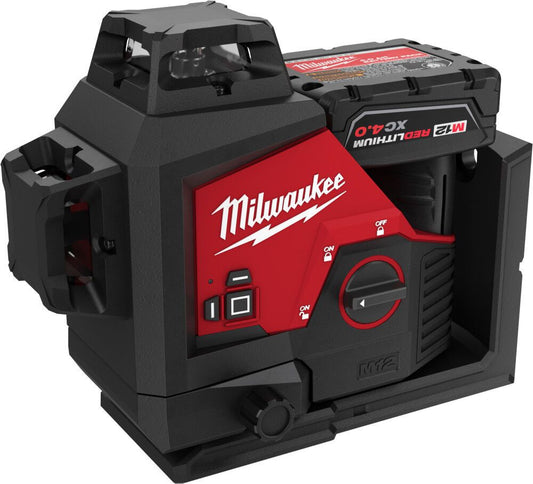 MILWAUKEE 3632-21 M12™ Green 360° 3-Plane Laser Kit