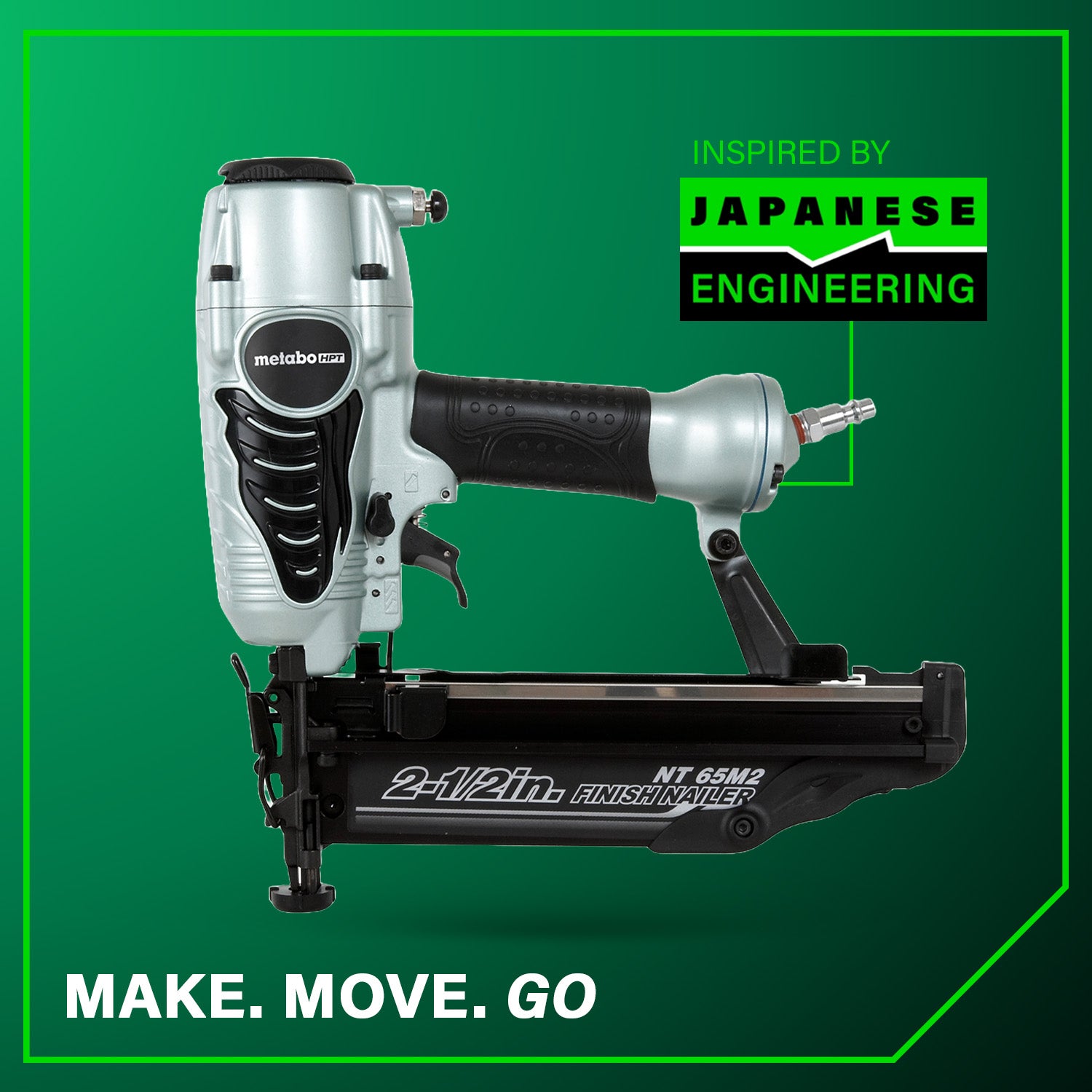 METABO NT65M2SM 2-1/2 Inch 16 Gauge Finish Nailer with Air Duster