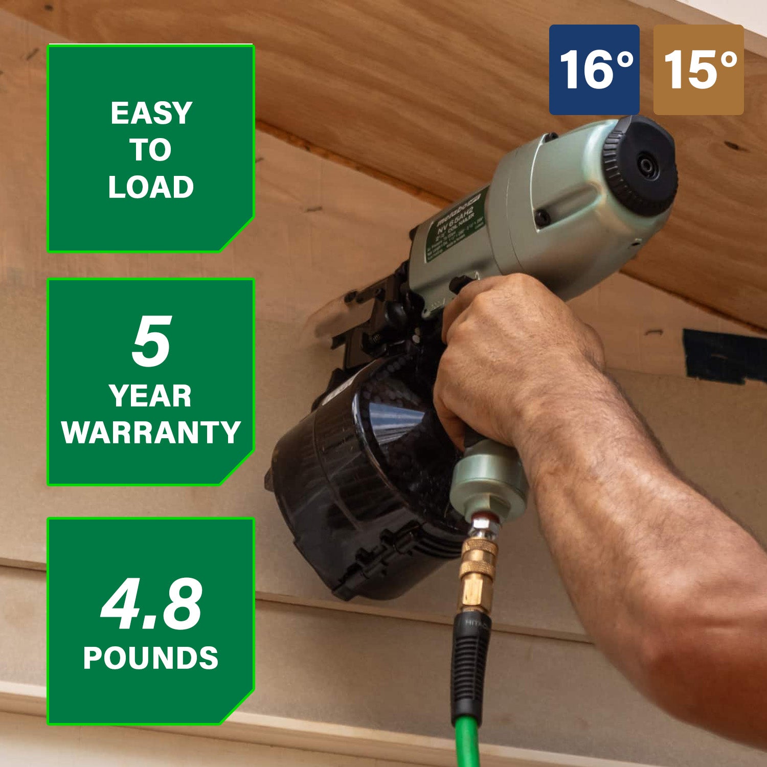 METABO NV65AH2M 2-1/2 Inch Coil Siding Nailer