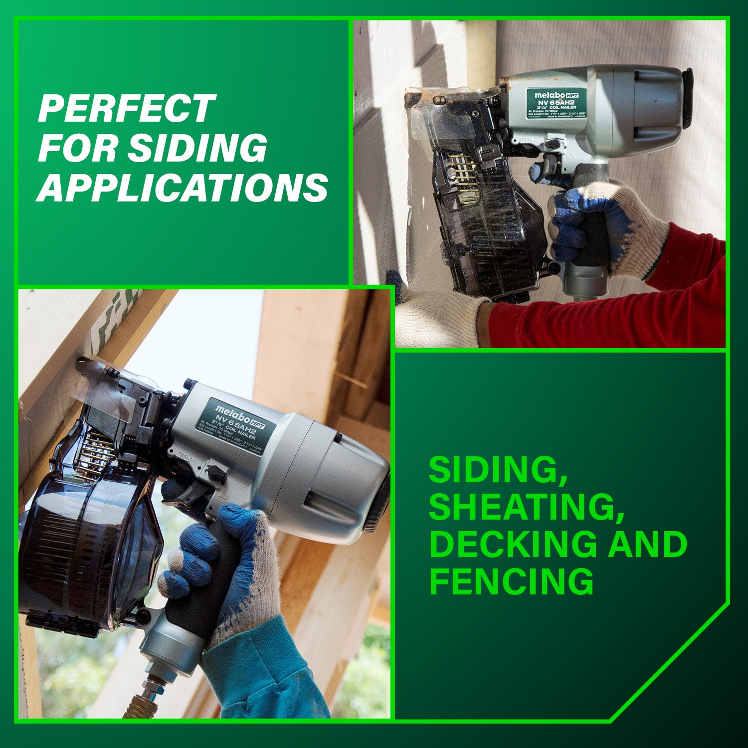 METABO NV65AH2M 2-1/2 Inch Coil Siding Nailer