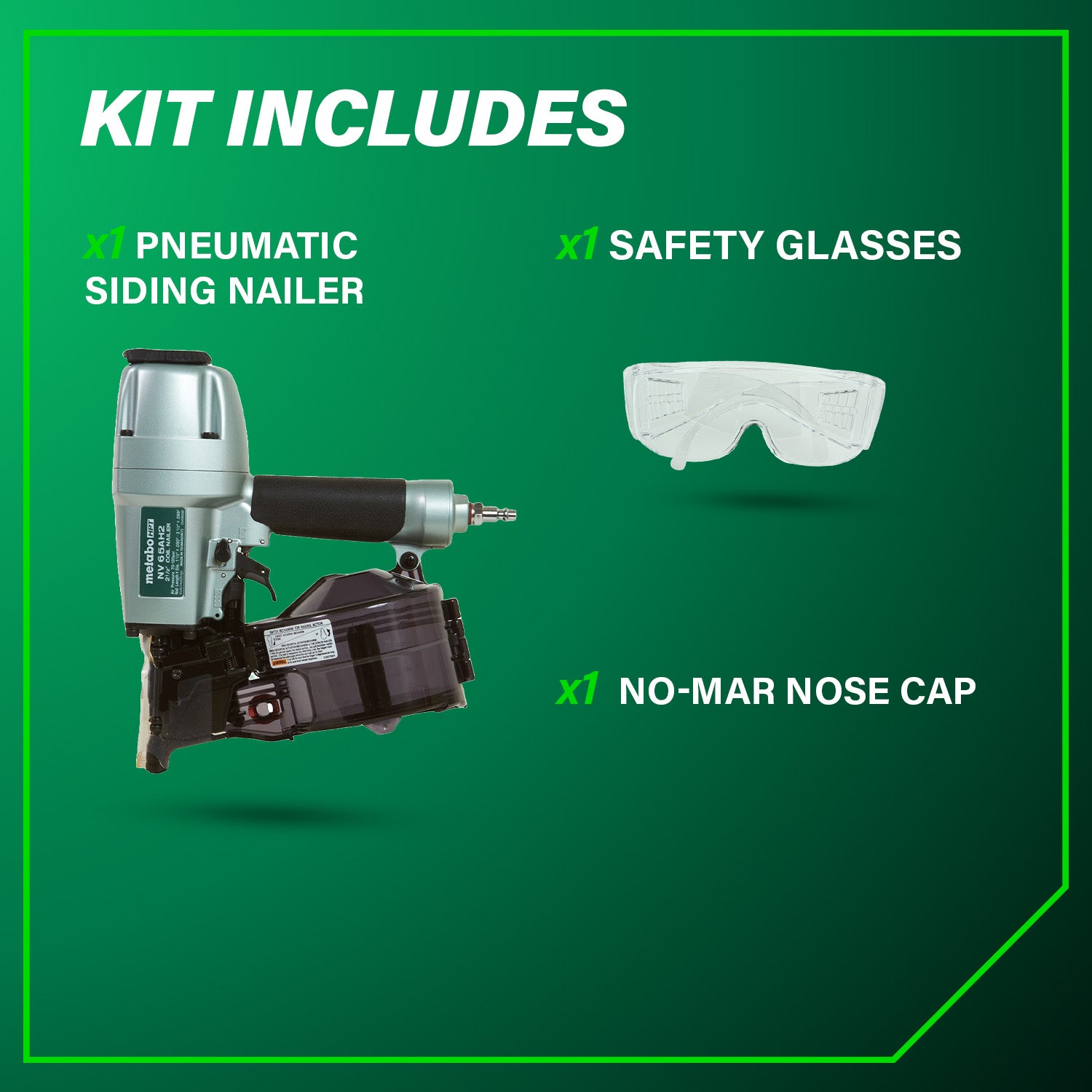 METABO NV65AH2M 2-1/2 Inch Coil Siding Nailer