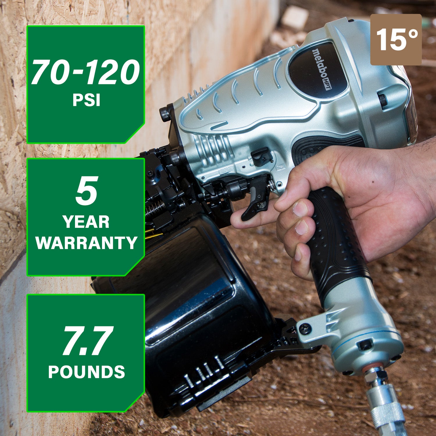 METABO NV90AGSM 3-1/2 Inch Coil Framing Nailer