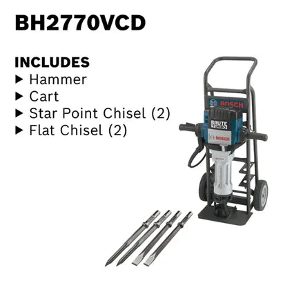 BOSCH BH2770VCD Brute Turbo 1-1/8 In. Hex Breaker Hammer with Deluxe Cart