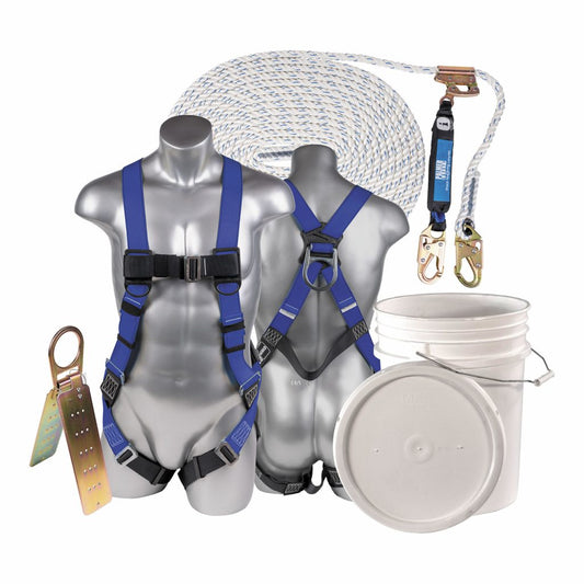 Palmer Safety V5501NB Roofing Bucket Kit Fall Protection Harness/Lifeline/Anchor
