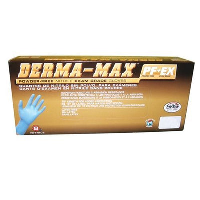 SAS Safety 6610-40 Derma-Max® Powder-Free Exam Grade Nitrile Disposable Gloves - 8 Mil - 50PK
