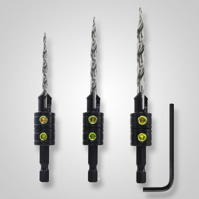 SNAPPY 44300 3-Piece Tapered Drill Countersink Set