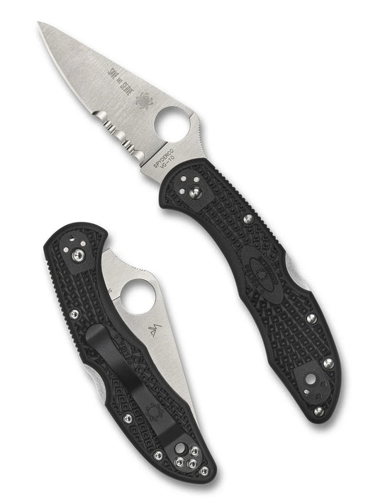Spyderco Delica 4 Lightweight Thin Red Line - CombinationEdge (C11FPSBKRD)