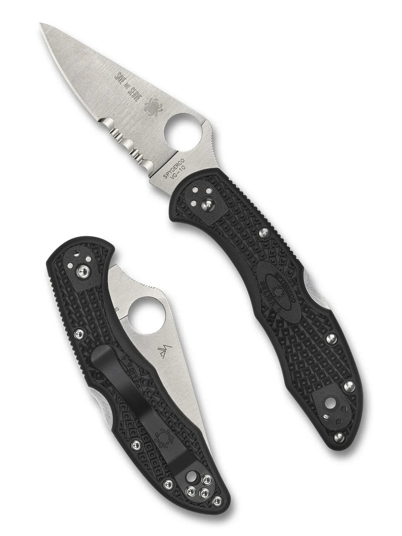 Spyderco Delica 4 Lightweight Thin Red Line - CombinationEdge (C11FPSBKRD)