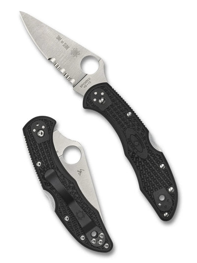 Spyderco Delica 4 Lightweight Thin Red Line - CombinationEdge (C11FPSBKRD)