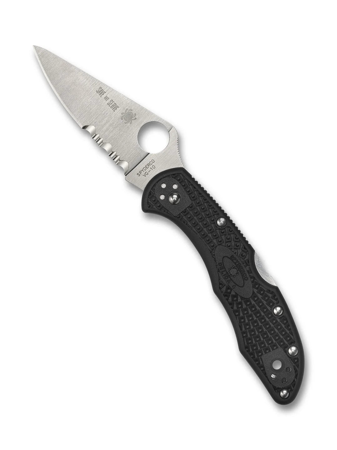 Spyderco Delica 4 Lightweight Thin Red Line - CombinationEdge (C11FPSBKRD)