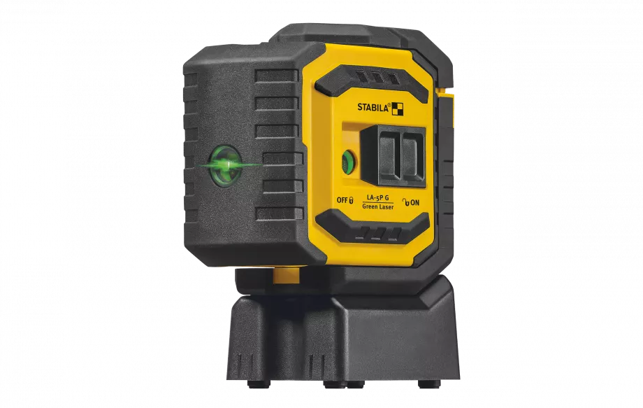 Stabila 03165 LA-5P G Self-Leveling 5-Point Green Dot Laser – 30m Range, Bright Green Beam