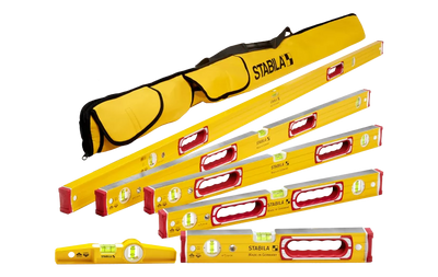 STABILA 78296 Spirit levels, Type 196 78 Complete 6 Level Set with Case