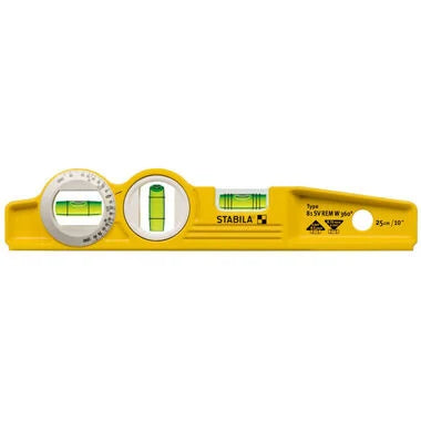 STABILA 25360 10" Type 81 SV REM Die Cast Torpedo Level 360 Degree Vial with V-Groove