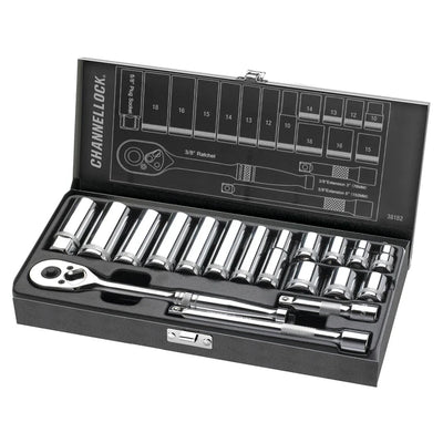 CHANNEL LOCK 38182 18PC 3/8 inch Drive Standard Socket Set