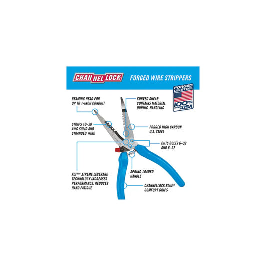 CHANNEL LOCK 968 7.5" FORGED WIRE STRIPPERS