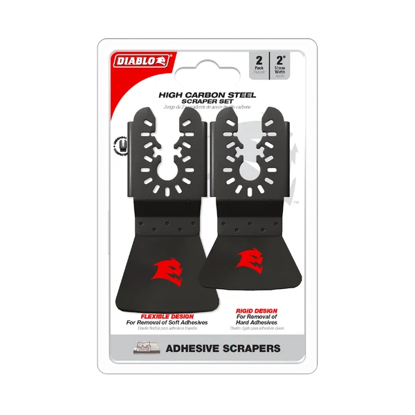 DIABLO DOUSCRP2 Universal Fit High Carbon Steel Oscillating Scraper Set for Adhesive Removal - 2PC
