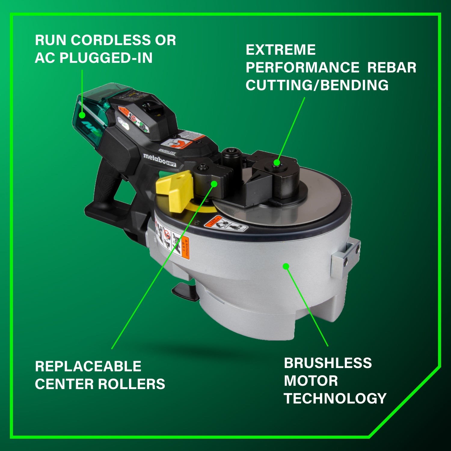 METABO VB3616DAM 36V MultiVolt™ Brushless Rebar Bender/Cutter 4.0Ah Batteries x 2