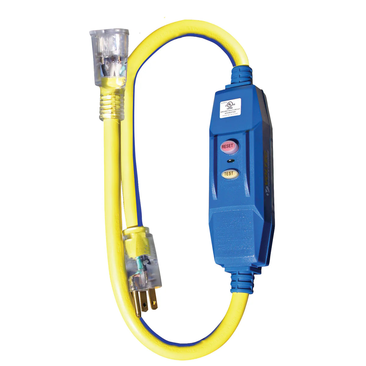VOLTEC 04-00103 20 Amp In-Line GFCI Adapter with Lighted End – 12/3 Gauge, Rainproof