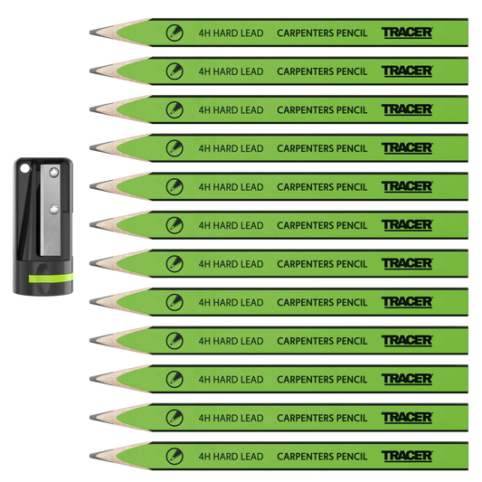 TRACER ACP1 4H Carpenters Pencils 12pc w/ sharpener