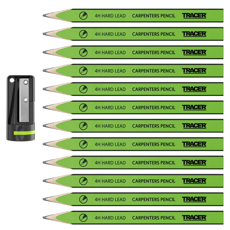 TRACER ACP1 4H Carpenters Pencils 12pc w/ sharpener