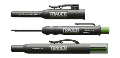 TRACER AMK1 Deep Hole Construction Pencil w/ Replacement Lead set