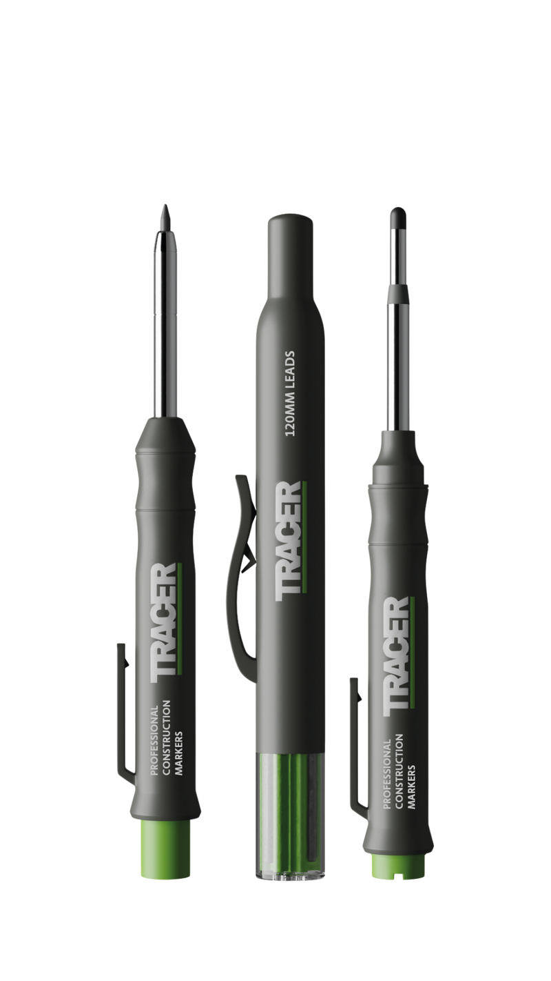 TRACER AMK3 Complete Marking Kit w/ Long Nib Marker Pen, Deep Hole Construction Pencil, Replacement Lead set & Site Holsters