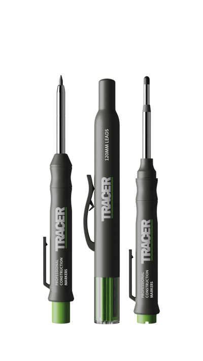TRACER AMK3 Complete Marking Kit w/ Long Nib Marker Pen, Deep Hole Construction Pencil, Replacement Lead set & Site Holsters