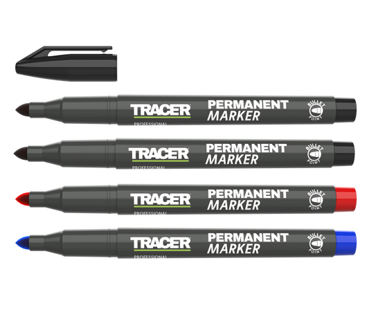 TRACER APMK1 4pc Pack of Permanent Markers – 2x Black, 1x Red & 1x Blue
