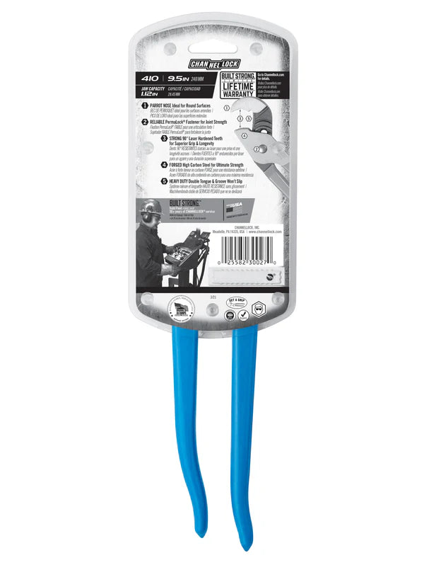 CHANNEL LOCK 410 9.5-inch NUTBUSTER® Parrot Nose Tongue & Groove Pliers